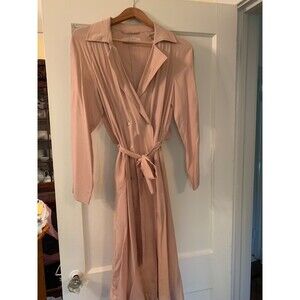 Zara Light Pink Duster Trench Jacket Size S